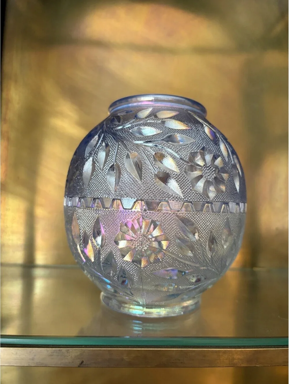 Mismatch Westmoreland Fairy Lamp Purple Carnival Top, Clear Carnival Bottom READ